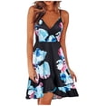 thumbnail image 1 of Vestido HUOGUO, sin mangas, cuello en V, estampado casual, para mujer, 1 of 5