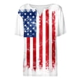 thumbnail image 5 of WEIWEN 4th of July Outfits for Women 250th Anniversary USA Shirt July 4th Tshirts 3/4 Length Sleeve Womens Tops Patriotic Shirts for Women V Neck Graphic Tees White, XL, 5 of 5