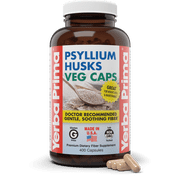 Yerba Prima Psyllium Husks Veg Caps, 400 Capsules (625mg) - Colon Cleanser, Daily Fiber Supplement