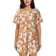 thumbnail image 1 of Balery Corgi Animal Conjunto de Pijama para Mujer con Estampado, Dos Piezas de Manga Corta y Shorts, Ropa de Dormir Suave con Cuello Redondo y Bolsillos-X-Large, 1 of 6