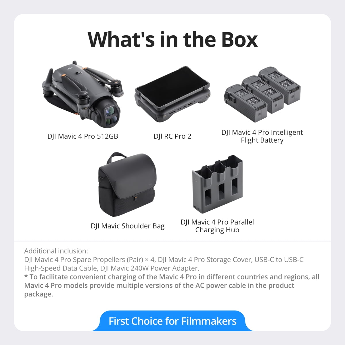 DJI Mavic 4 Pro Drone Creator Combo with RC Pro 2 Remote Controller