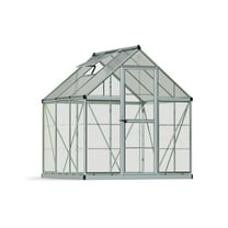 Palram - Canopia Hybrid 6' x 6' Polycarbonate/Aluminum Walk-In Greenhouse – Silver - with Roof Vent