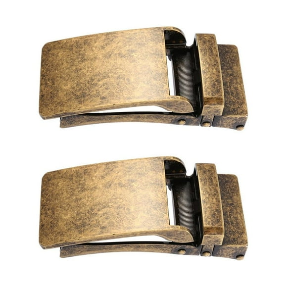 2pcs Fashion Men's Business Alloy Automatic Buckle Unique Mens Plaque Belt Buckles for Belt (Light Brown)