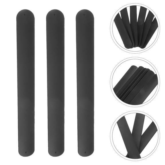 ELAYARD 20Pcs Flexible Black Silicone Slap Bracelets Soft Wrist Snap Bands for Outdoor and Nighttime Use