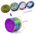 thumbnail image 3 of Molinillo de especias, trituradora de metal de 4 capas de aleación de zinc de colores, molinillos de polen de aleación de zinc de arco iris, materiales ecológicos, 3 of 9