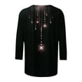 thumbnail image 4 of Summer Clothes Savings 2024! TAGOLD Womens Summer Tops,Women's Loose Mid-Length 3/4 Sleeve Bright Glitter Printed Round Neck Top T-Shirt, 4 of 5