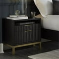 thumbnail image 2 of Bowery Hill Table de Chevet 2 Tiroirs en Acajou Noir Transparent, 2 of 4