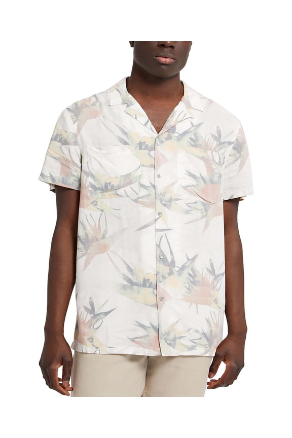 Mens Mens Collins Floral Camp Shirt, MultiColor, Size Large