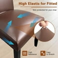 thumbnail image 5 of Leather Chair Covers for Dining Chairs Set of 4, Super Stretch Waterproof Kitchen Chair Covers Thickened Washable Dining Chair Slipcovers Coffee Chair Seat Covers for Dining/Kitchen/Banquet, 5 of 14