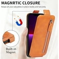 thumbnail image 3 of Zipper Wallet Case for Apple iPhone 13, PU Leather [Card Holder Slot Handbag] with Adjustable Kickstand Flip Phone Cover for Apple iPhone 13 Orange, 3 of 7