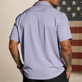 thumbnail image 3 of Button Down Shirts for Men American Flag Printed Short Sleeve 4th Of July Hawaiian Shirts 250 Year American 1776-2026 Patriotic Shirt USA Independence Celebration Casual Tee,Purple 2XL, 3 of 3