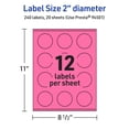 thumbnail image 6 of Avery Printable Round Labels, Bright Pink, 2" Diameter, 240ct, 6 of 11