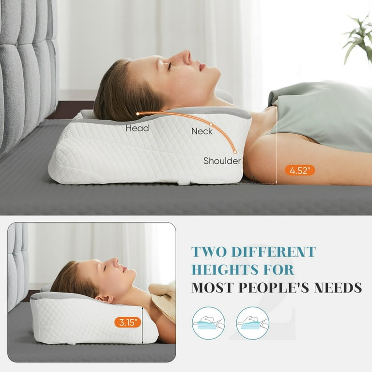 Orthopedic Memory Foam Pillow, Adjustable Ergonomic Contour