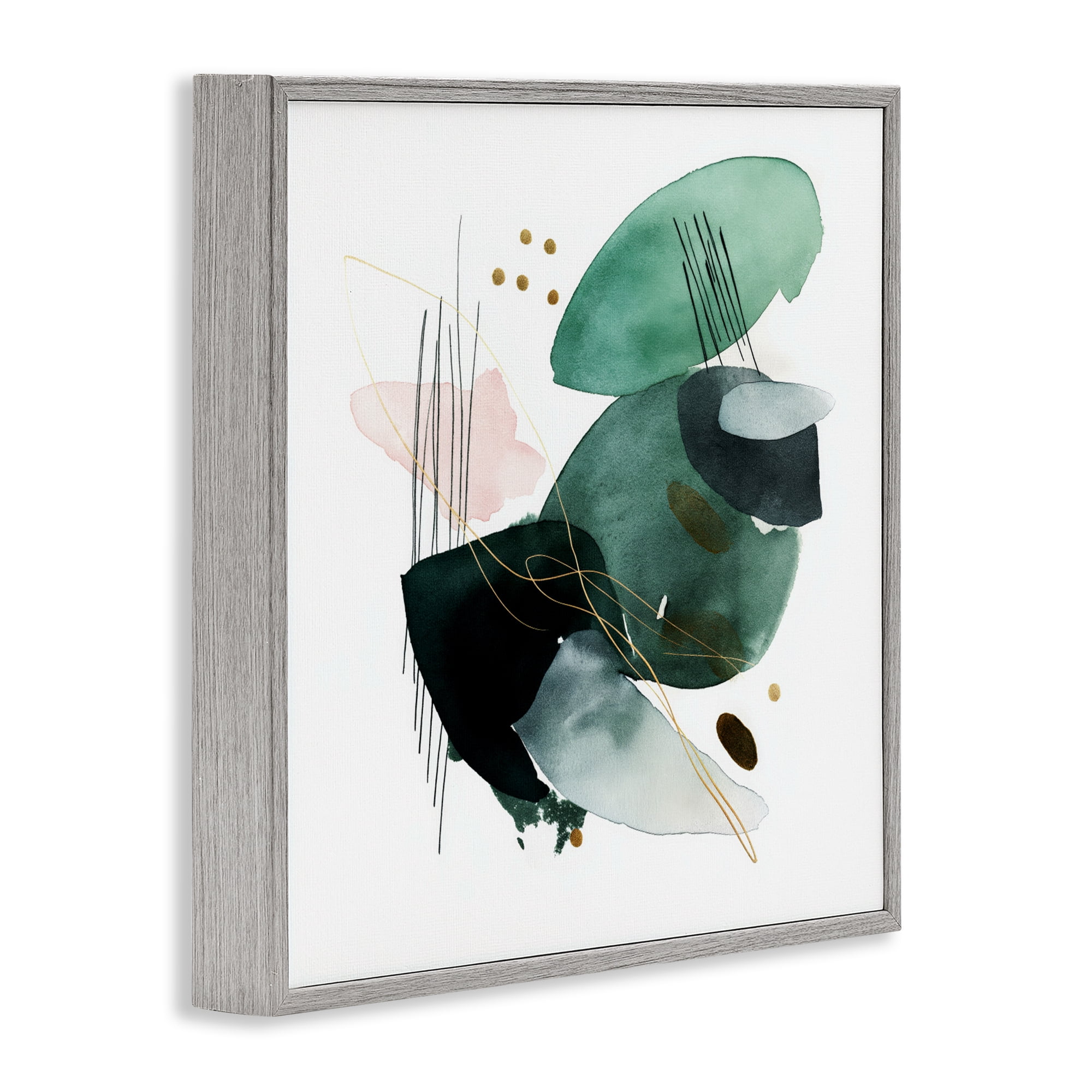 Stupell Industries Verdant Horizon Shapes Gray Framed Giclee Art, design by Svetlana Aleynikova