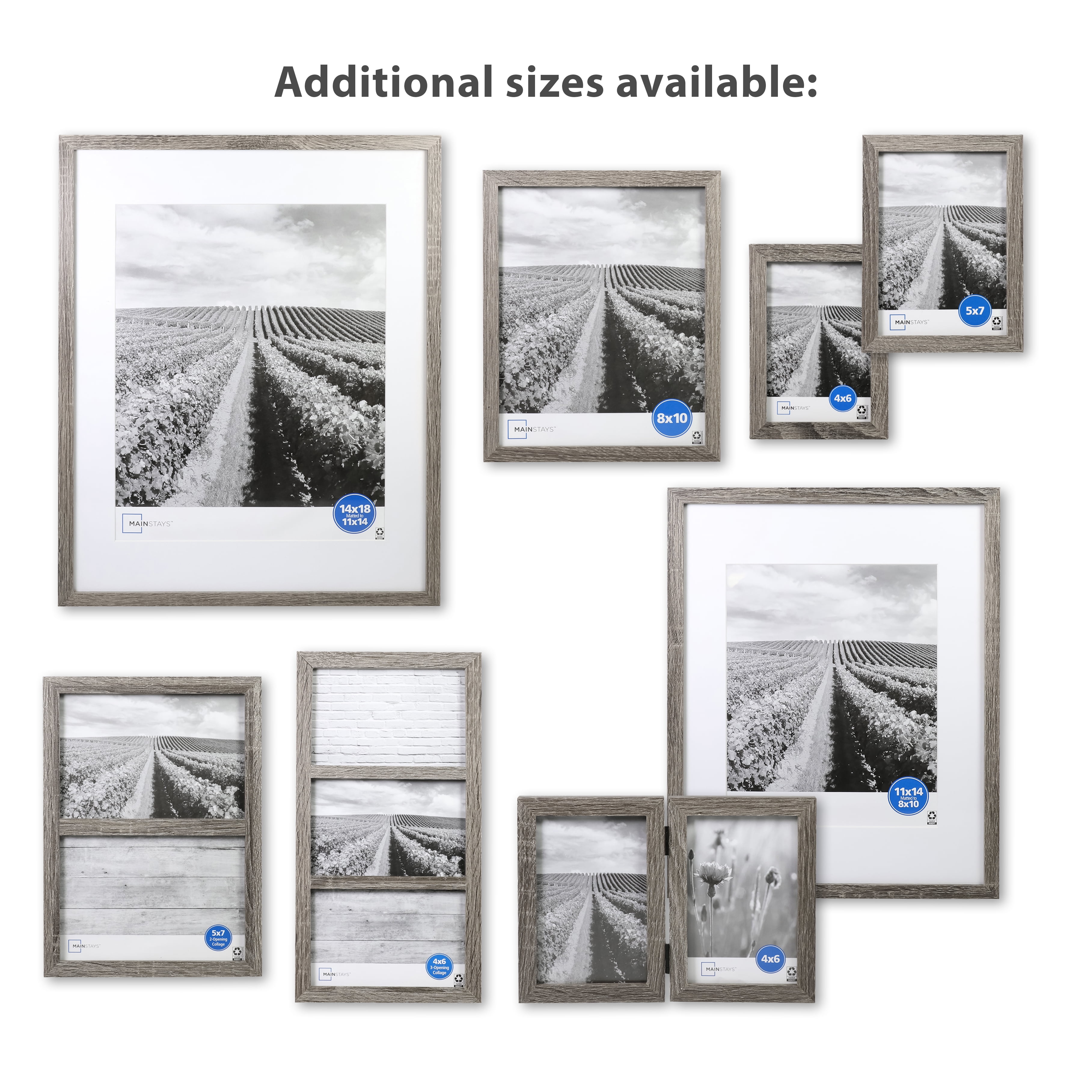 Mainstays 4x6 Linear Gallery Tabletop Picture Frame, White 