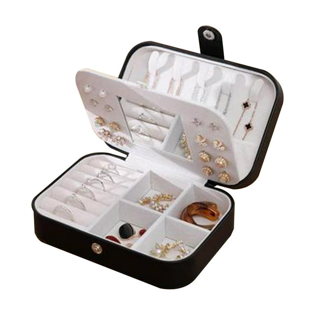 Boîte à Bijoux de Voyage, Boîte à Bijoux Portable avec Miroir, Boîte à Bijoux