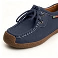 thumbnail image 4 of Women’s Suede Lace Up Loafers, Lightweigh Casual Style Casual Boat Shoes, Slip On Comfort Walking Flats Dark Blue-Q 8.5(42), 4 of 7