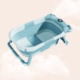 thumbnail image 4 of Cubo de baño con pantalla de temperatura en tiempo real, antideslizante, plegable, con soporte para cojín (sin alfombra de baño verde), 4 of 6