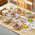 thumbnail image 4 of Malacasa 18 Pcs Dinnerware Sets, Stoneware Plates and Bowls Set, Tableware Dishwasher Microwave Safe, Serves for 6 People, Grey, 4 of 10
