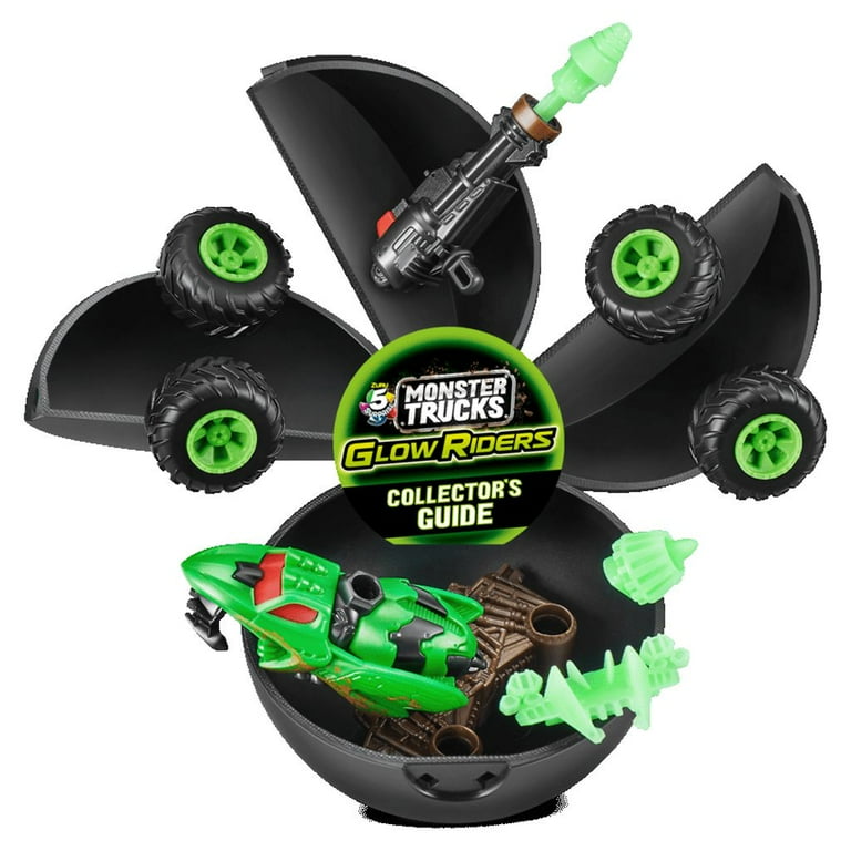 5つまとめ売り Monster Trucks glow riders カプセル ZURU 5 Surprise Glow Riders Monster Trucks Series 2 - Build