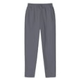 thumbnail image 1 of Uinagy Men's Solid Color Casual Straight Trousers with Pockets, 1 of 5