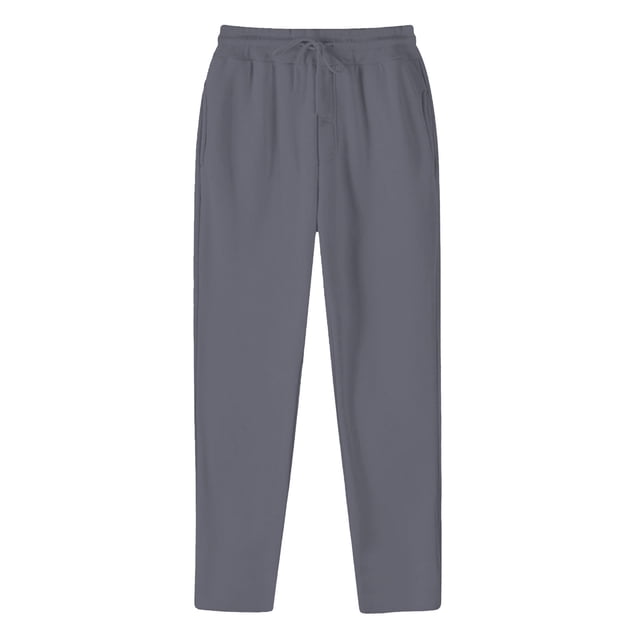 Uinagy Men's Solid Color Casual Straight Trousers with Pockets