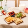 thumbnail image 6 of Hvmvliv Easter Wooden Charcuterie Board Wooden Serving Bowl with Food Dividers, Large Capacity Tray for Cheese Platters and Snacks Brown, 6 of 9