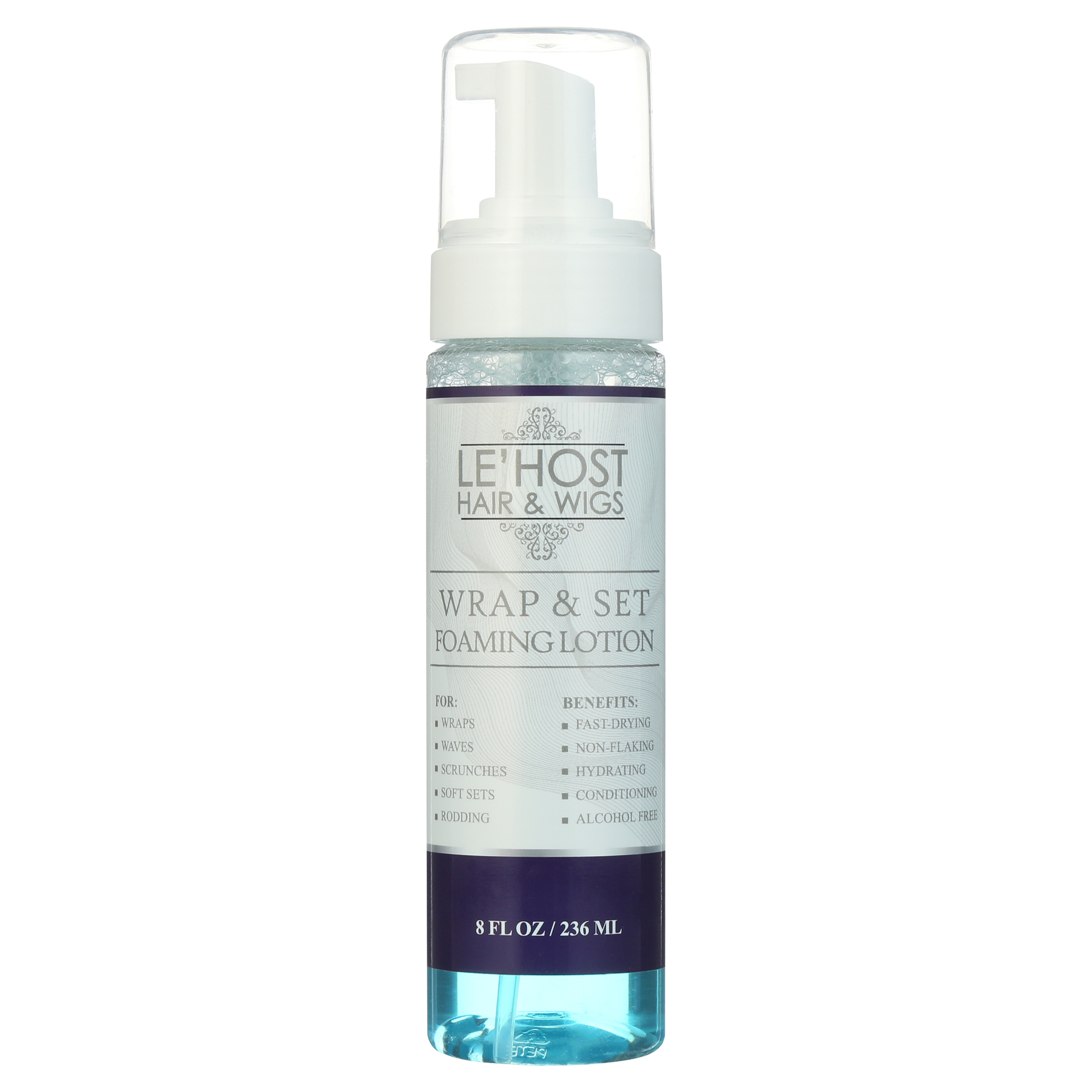 Le'Host Hair & Wigs Wrap & Set Foaming Lotion Perfect for Wet Sets and Scrunches unscented and unisex, 8 fl. oz