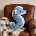thumbnail image 5 of 11in Cute Blue Seahorse Plush Toy, Soft Ocean Animal Stuffed Doll, Aquatic Theme Decorative Figure, Cuddly Marine Life Plushie, Sea Creature Gift, 5 of 7