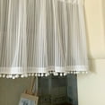 thumbnail image 3 of White Striped Lace Sheer Window Curtain Valances, Vintage Semi Sheer Rod Pocket Curtain Valance for Kitchen Cafe Dinning Bath Room, 1 Pcs, 3 of 7