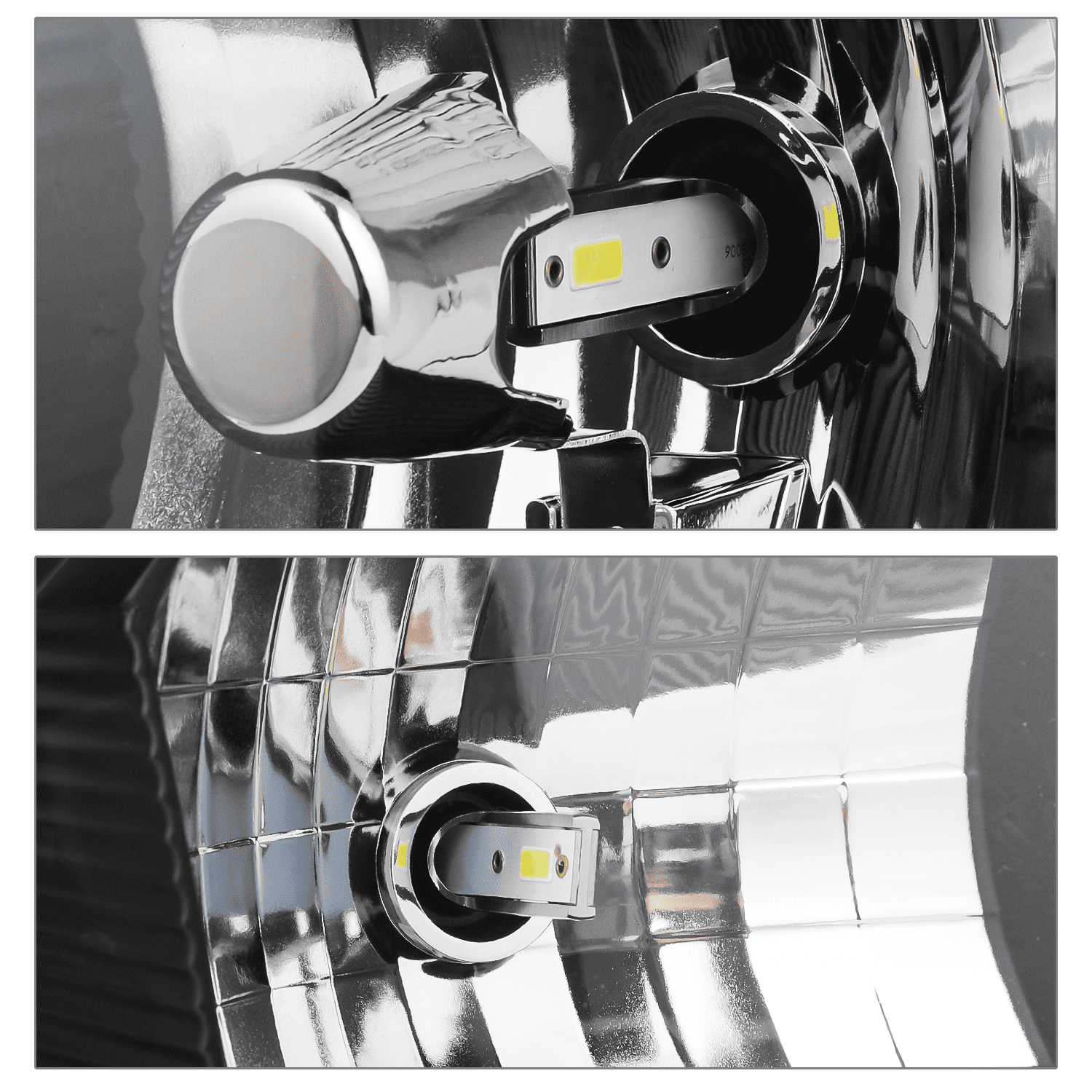 M-AUTO Headlights Assembly W/ 2 Pairs Pre-Assembled LED Bulbs for 01-07 GMC Sierra, 01-06 GMC Yukon Denali, Yukon XL 1500 Denali
