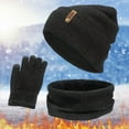 thumbnail image 2 of TAIAOJING Winter Beanie Hat Scarf Gloves Set for Women Men Autumn Warm Wool Hat Scarf Gloves Slouchy Three Pieces Snow Knit Cap Screen Mittens Scarves Sets, 2 of 6