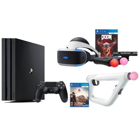PS4 Shooter Bundle (6 Items): PlayStation 4 Pro 1TB Console, VR Headset, Farpoint Aim Controller Bundle, PSVR Doom Game, Playstation...