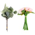 thumbnail image 1 of 17 piezas de rosas artificiales, 12 rosas de seda y 5 tallos de hojas de eucalipto artificiales a granel, para fiesta de bodas, 1 of 5
