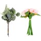 thumbnail image 1 of 17 piezas de rosas artificiales, 12 rosas de seda y 5 tallos de hojas de eucalipto artificiales a granel, para fiesta de bodas, 1 of 5