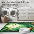 thumbnail image 5 of ODIKA 5'x7' Machine Washable Non-Slip Area Rug, Bright Cartoonish Dinosaur Landscape High Traffic Rug, Green, 8492, 5 of 7