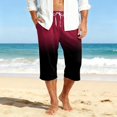 thumbnail image 6 of Migroa Mens Capri Pants Elastic Waist Drawstring Workout Gym Joggers Summer Gradient Pajama Shorts Casual Sweat Hot Pink 3XL, 6 of 8