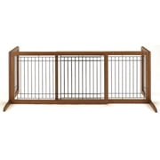 Richell Freestanding Dog Gate, Brown, Large, 71.30"L x 17.70"W x 20.10"H