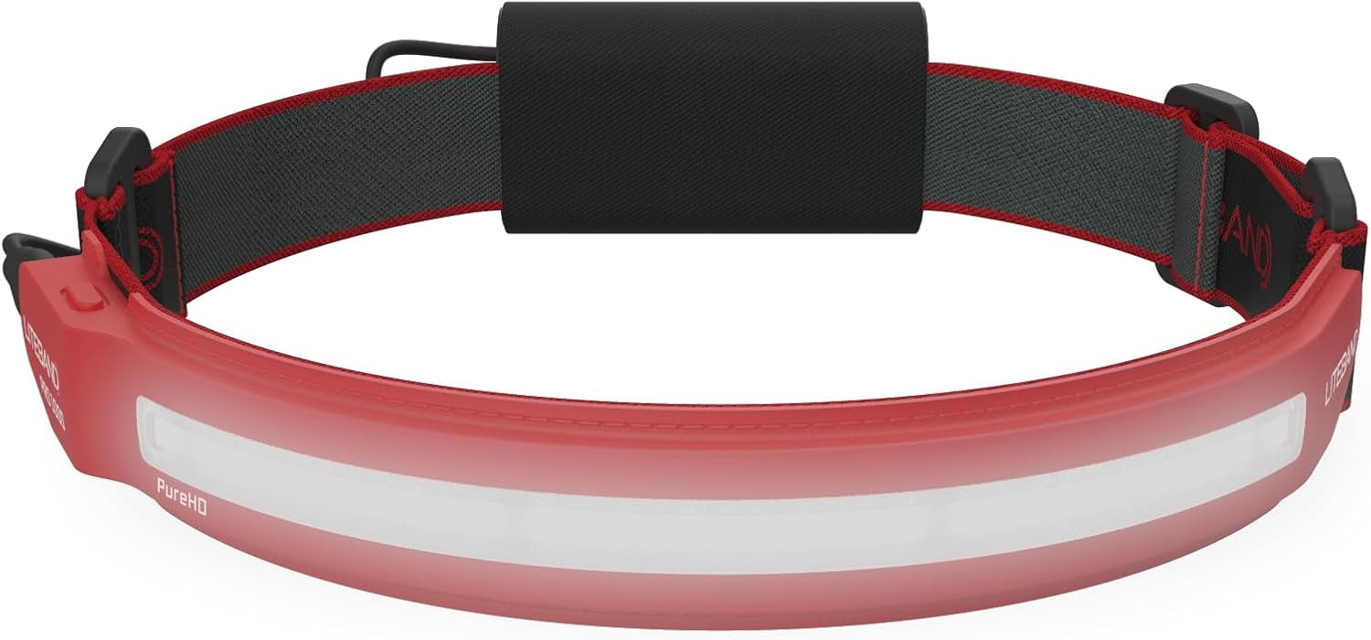 Liteband PRO 1400 Lumen LED Headlamp, Rechargeable Battery Powered, Hard Hat Light, Red