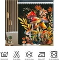 thumbnail image 4 of Mushroom Shower Curtain Retro Mushroom Butterfly Leaf Botanical Floral Plants Shower Curtains 72 ×72 Inch Gothic Black Starry Night Sky Bath Curtain Bathroom Waterproof Fabric with 12 Hooks, 4 of 6