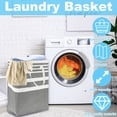 thumbnail image 3 of OUSITAID 3Pcs Laundry Basket with Handle 75L Canvas Laundry Hamper Foldable Laundry Washing Bin Waterproof Laundry Basket Hamper Multifunctional Clothes Storage Hamper for Laundry Bathroo, 3 of 9