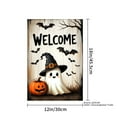 thumbnail image 4 of JOOCAR Halloween Welcome Ghost and Pumpkin Garden Flag for Fall Autumn Home Outdoor Garden Yard Door Decor 12x18 inch, 4 of 5