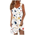 thumbnail image 1 of Ovzne Robes pour Femmes 2025 Robe de Plage Printemps et Été Vacances Bouton Col en V Robe à Bretelles Imprimée Liquidation, 1 of 6