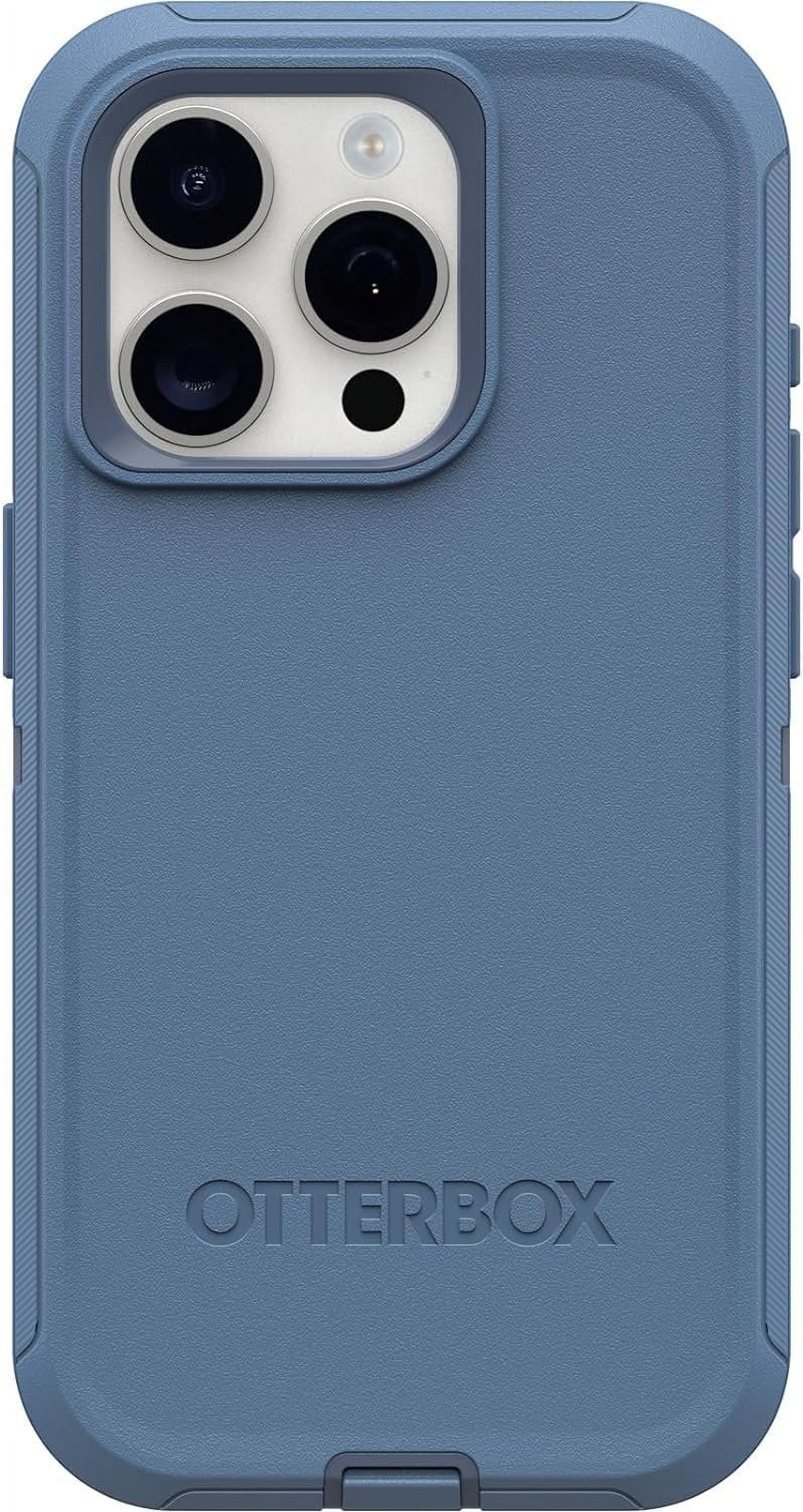 OtterBox iPhone 15 Pro Only - Defender Series Case - Baby Blue Jeans Blue - Screenless - Rugged & Durable - with Port Protection - Holster Clip Includes - Non-Retail Packaging