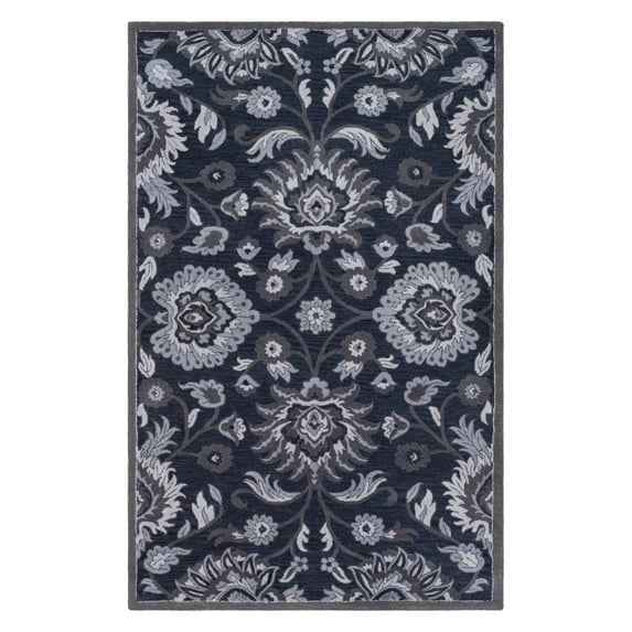 Surya Caesar CAE-1191 96 x 120" Oval Wool Area Rug in Ink Blue/Charcoal