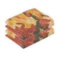 thumbnail image 2 of Autumn and Maple Leaves Set of 2 Pure Cotton Towels, 16'' x 28'', Highly Absorbent and Soft, 2 of 8