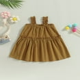 thumbnail image 2 of Girl Ruffle Dresses Sleeveless Off Shoulder Solid Color Princess Dress, 2 of 8