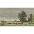 thumbnail image 3 of Cornelis Willem Hoevenaar II 14x10 Black Modern Framed Museum Art Print Titled - Landscape with Herd Sheep (1857 - 1884), 3 of 5