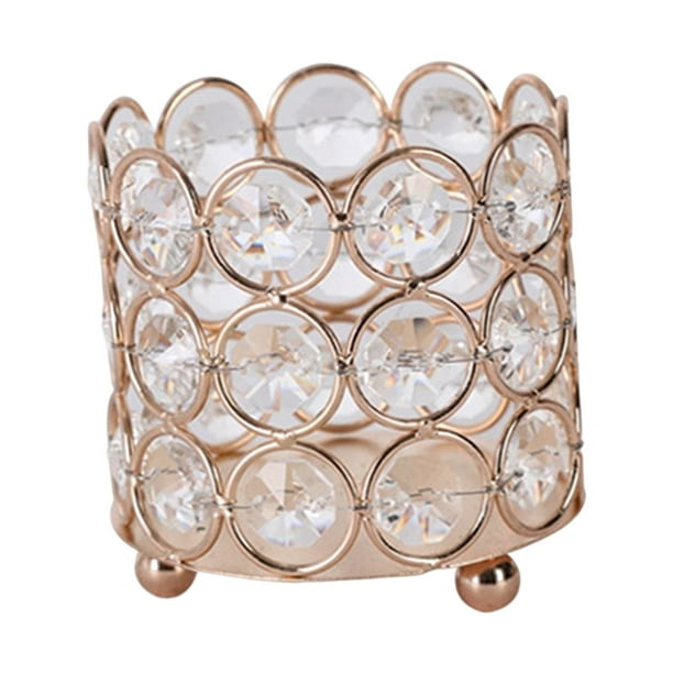 Portalápices de cristal para maquillaje, portalápices para oficina, portavelas para boda, decoración del hogar Dorado