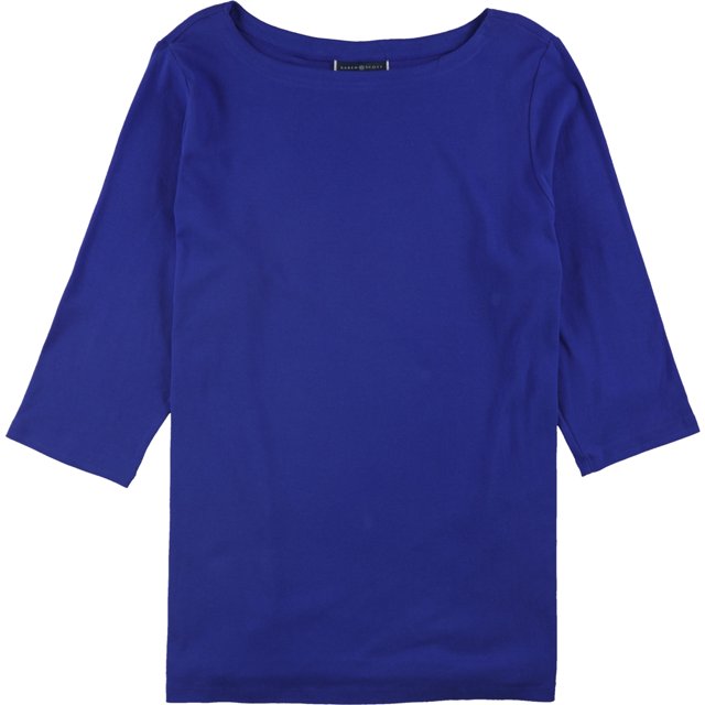 Camiseta básica túnica Karen Scott para mujer, azul, 2X